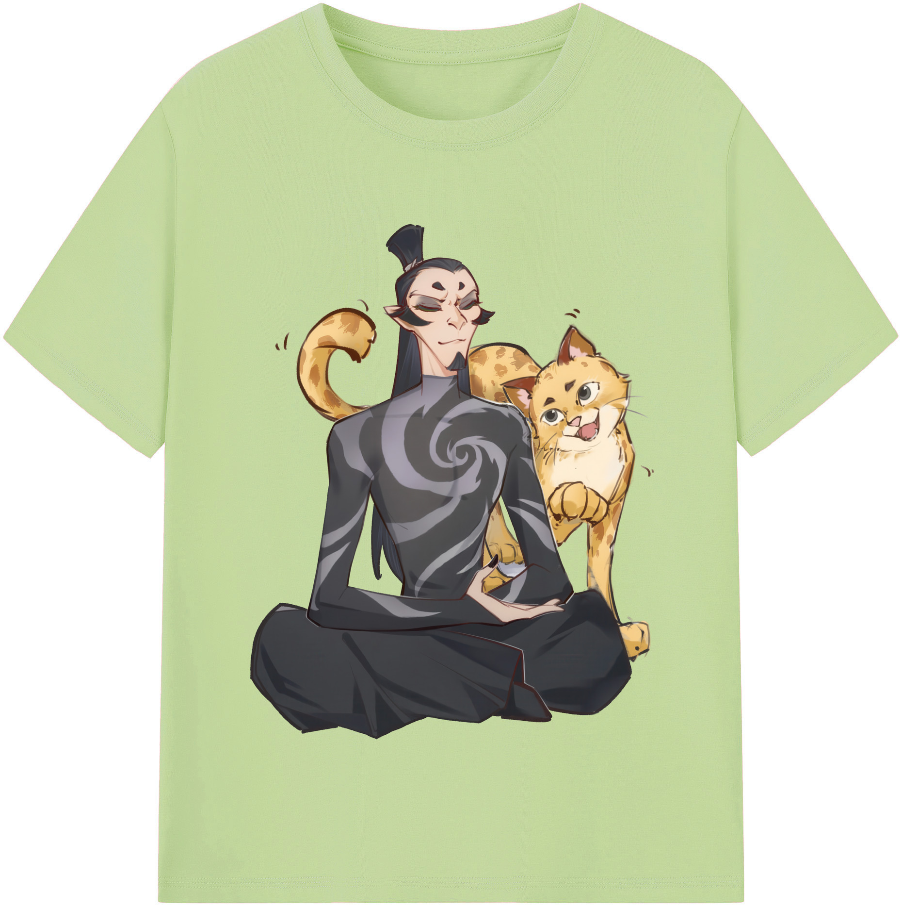 （画像用） Ne Zha 2 ナタ 魔童の大暴れ 綿100％半袖Tシャツ（フロントプリント）